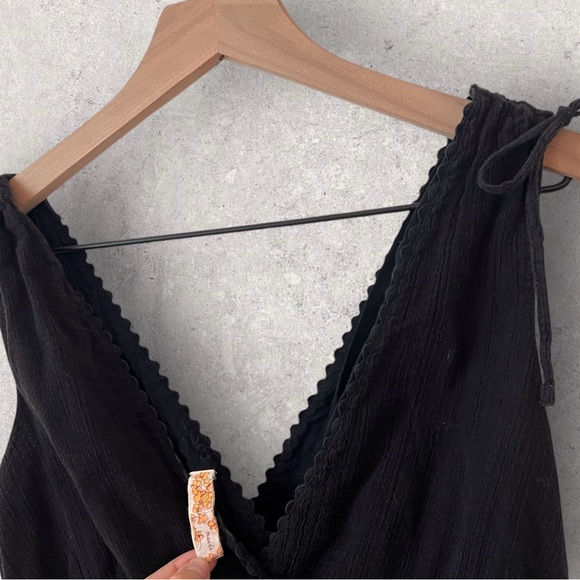 Anthropologie Maeve Midi Black Spring Smocked Dress - Picture 2 of 7